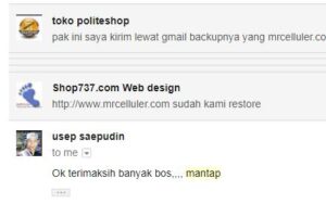 testimoni dari email