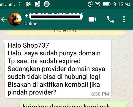 provider domain tidak bisa dihubungi